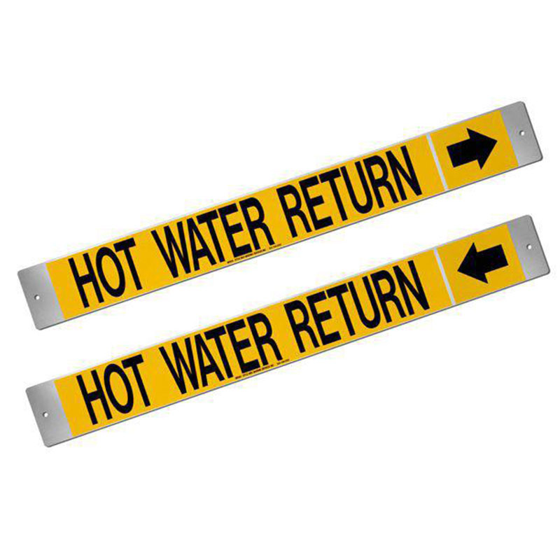 Pipe Markers Placed On Hot Water Pipes